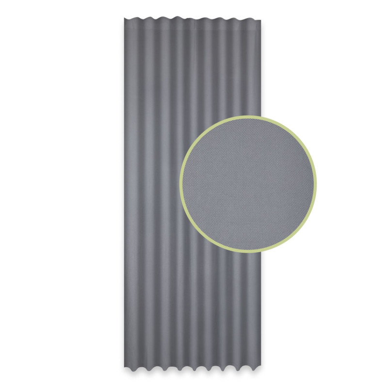 Zasłona z taśmą GLOW CHIC 140x270 szar